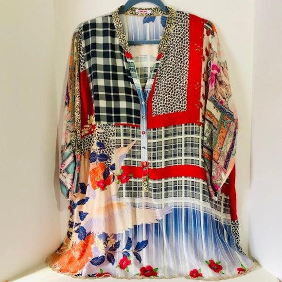 Johnny Was Tops - Johnny Was Silk Tunic Top XL Petite